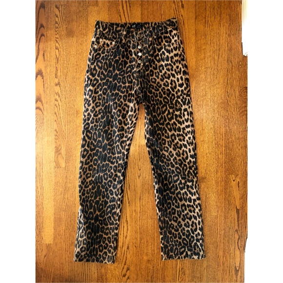 Zara Leopard Print Jeans Size 24 - Picture 1 of 2